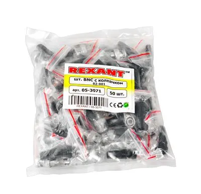Разъем BNC штекер под винт с колпачком REXANT - Фото 2