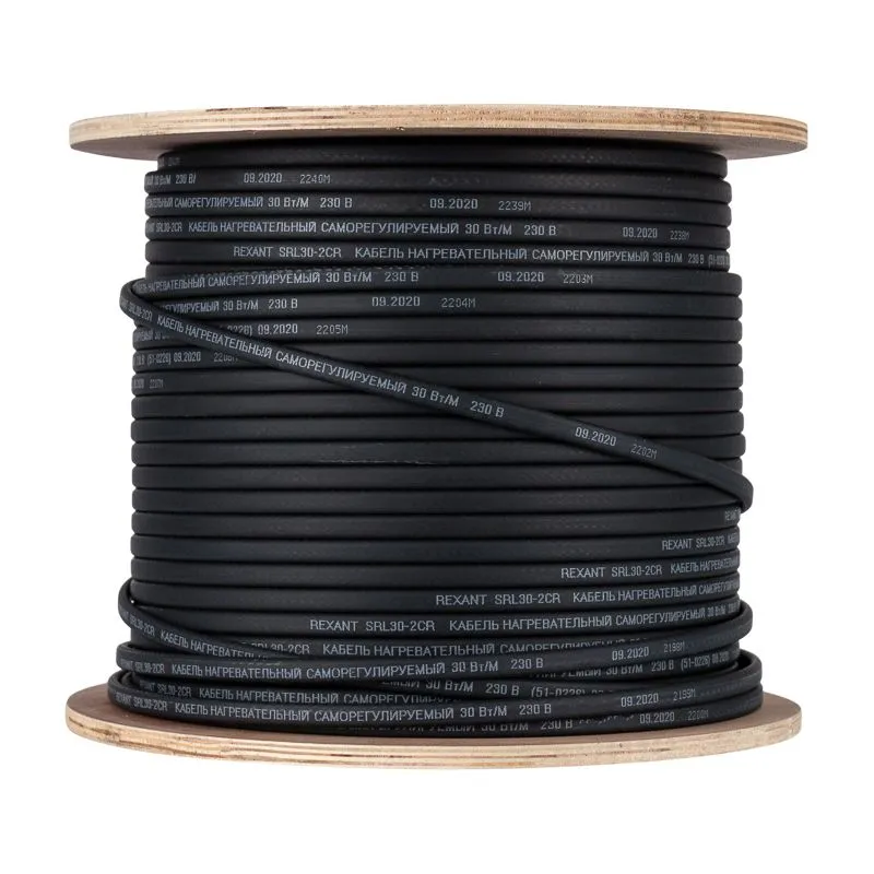 Кабель греющий саморегулирующийся SRL24-2CR экранированный, 24Вт/м, 200м REXANT - Фото 4