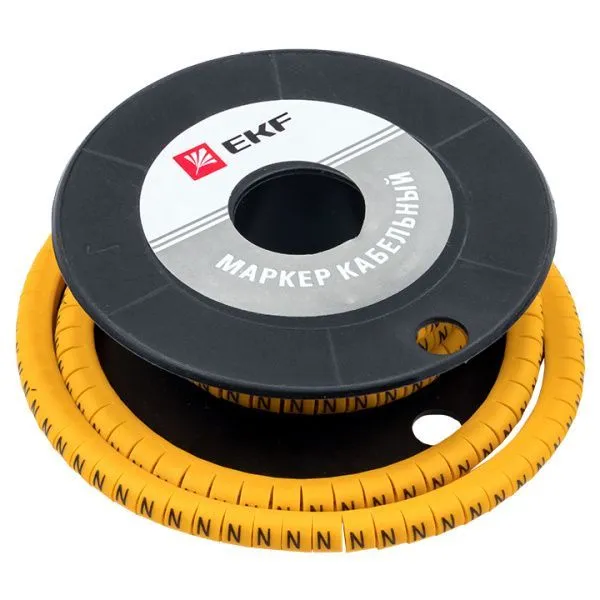 Маркер кабельный 2,5 мм2 "N" (1000 шт.) (ЕС-1) EKF - Фото 3