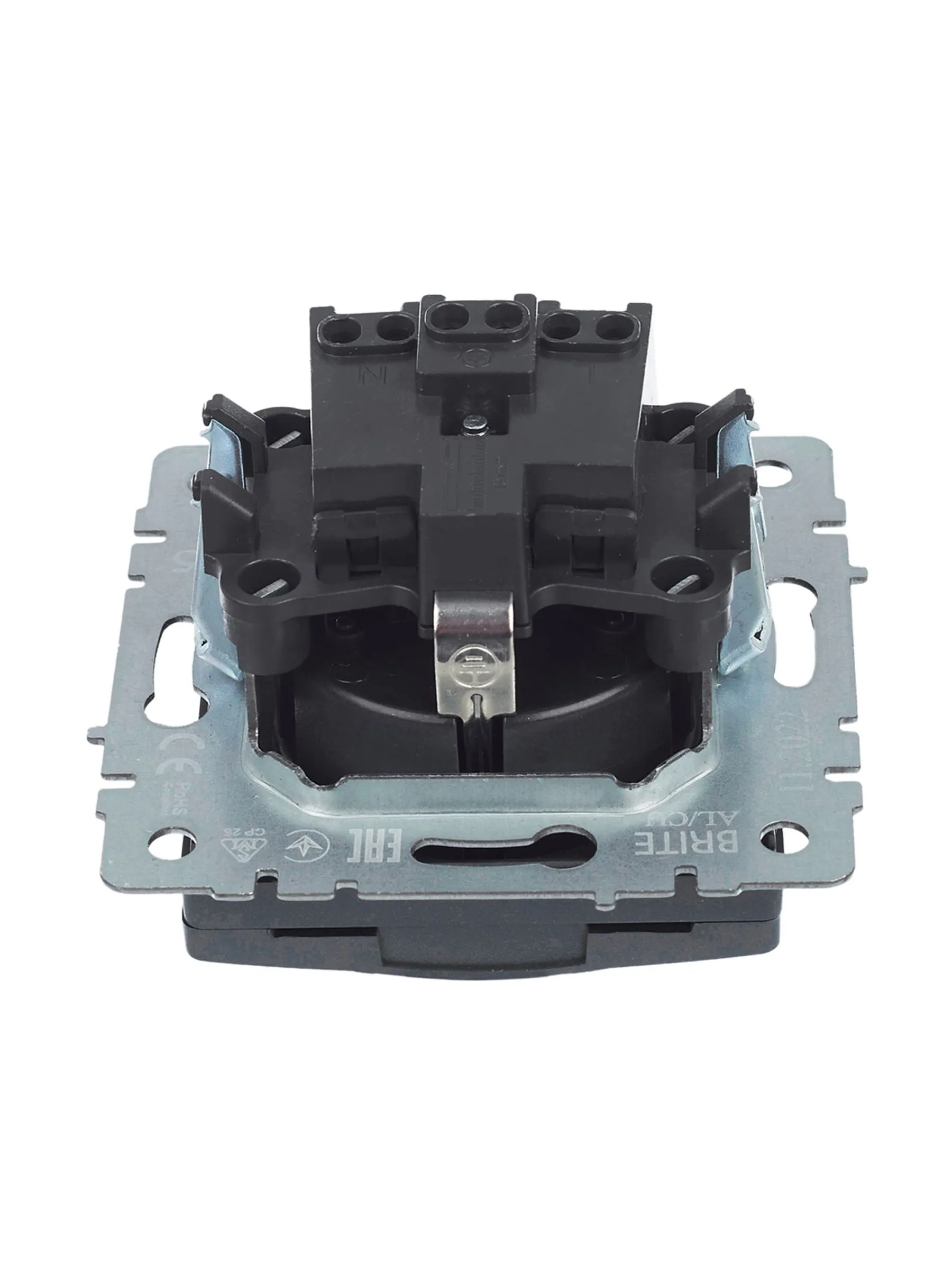 BRITE Розетка 1-местная с заземлением с защитными шторками и крышкой 16А IP20 РСбш10-3-БрМ маренго IEK - Фото 8