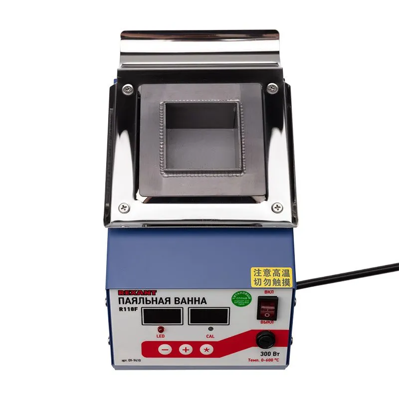 Паяльная ванна REXANT, модель R118F, 300 Вт, 55х55х45 мм, 0-600 °C, бессвинцовая, цифровая - Фото 4