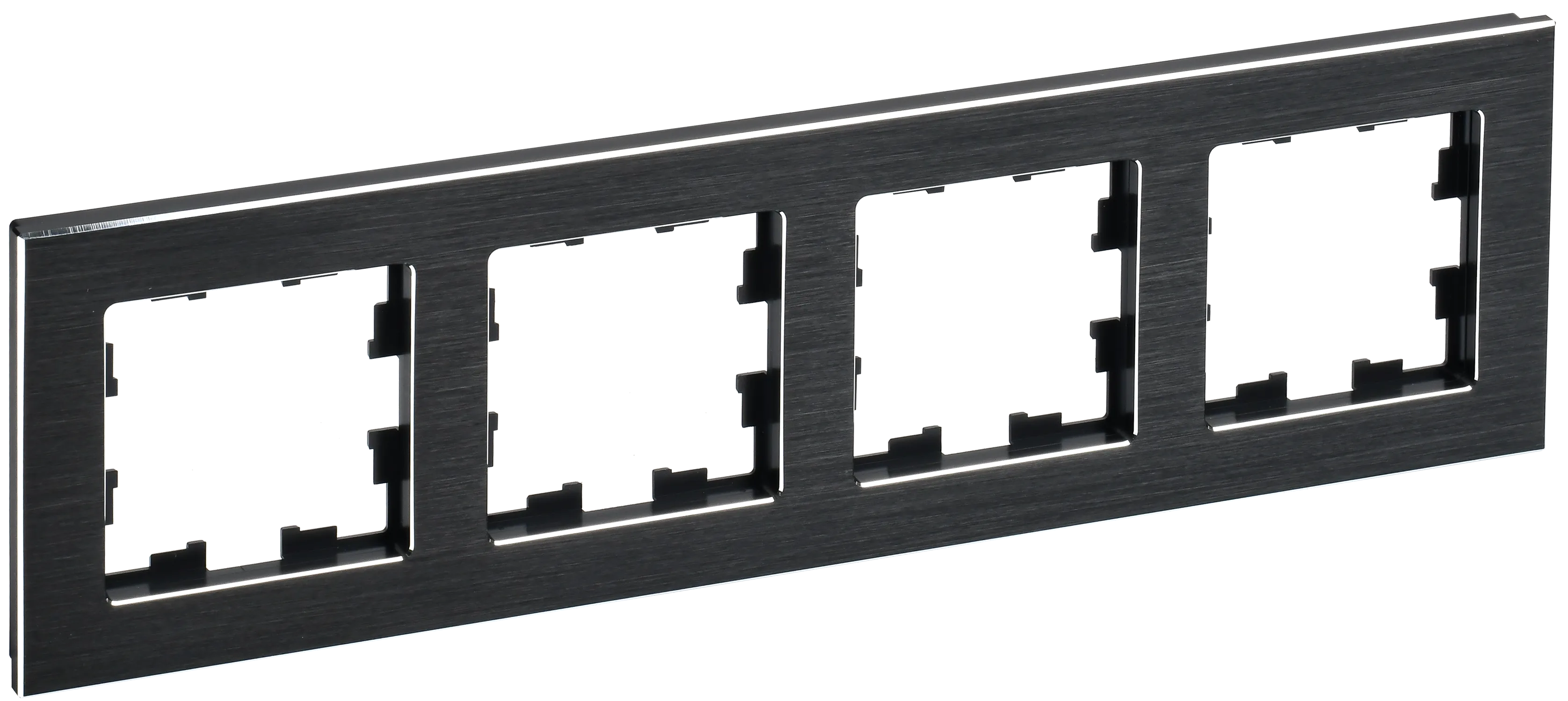 BRITE Рамка 4 -местная РУ-4-1-БрЧ металл черный IEK