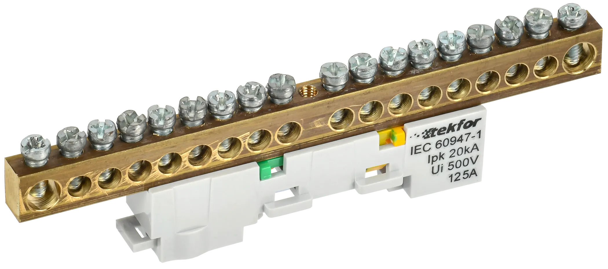 TEKFOR Шина PE "земля" неизолированная на универсальном держателе 8х12-18-Ж IEK