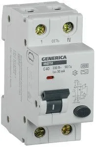 Автоматический выключатель дифференциального тока АВДТ32 C40 GENERICA MAD25-5-040-C-30