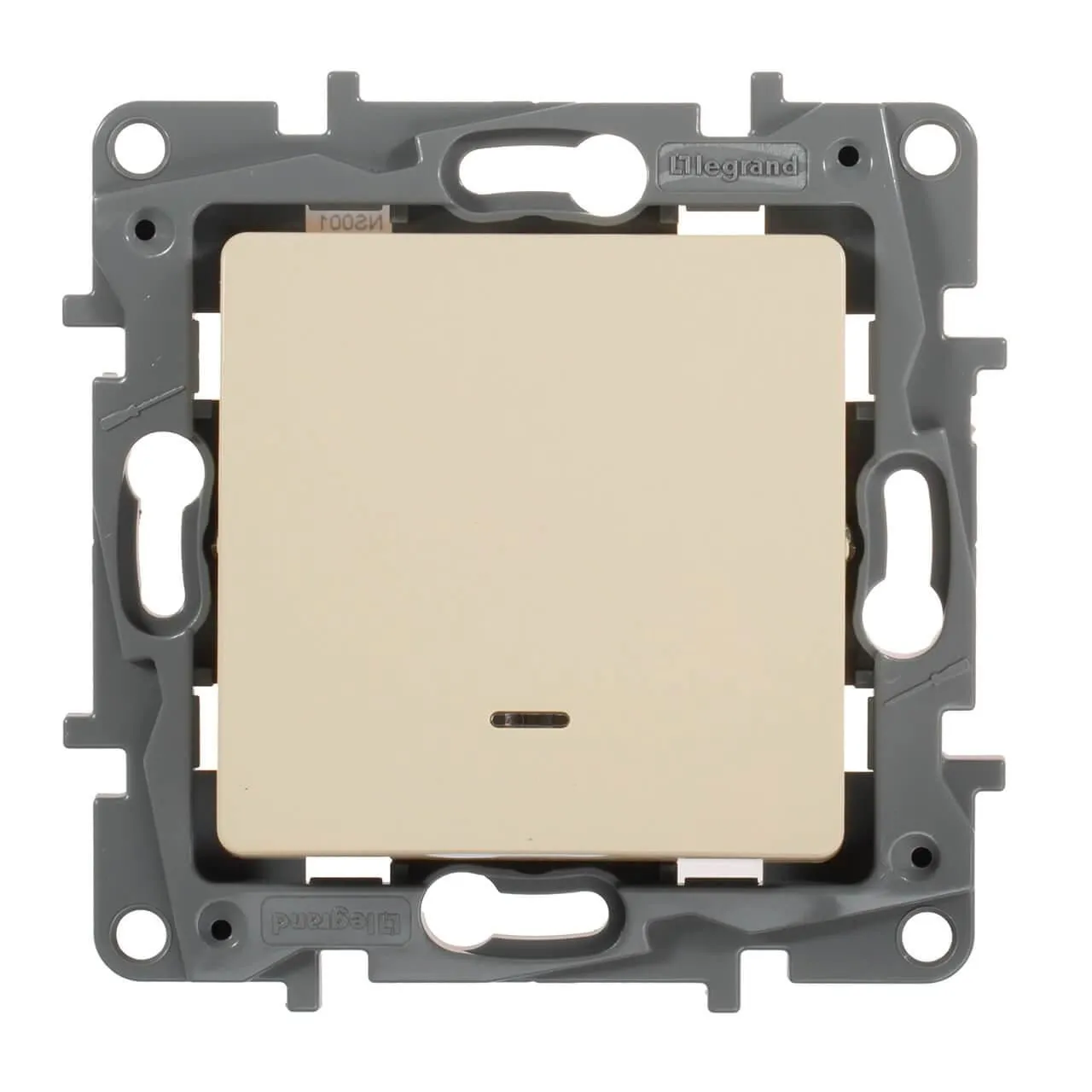 ETIKA Выключатель 1-клавишный с подсветкой/индикацией схема 1L 10АХ безвинтовые зажимы слоновая кость - Фото 3