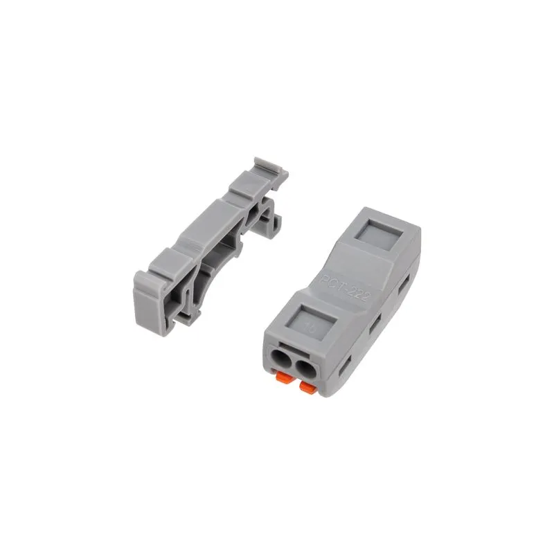 Клемма СМК 222-422D проходная 2-полюсная, с креплением на DIN-рейку (0,08-4 мм²) серая (50 шт./уп.) REXANT - Фото 3