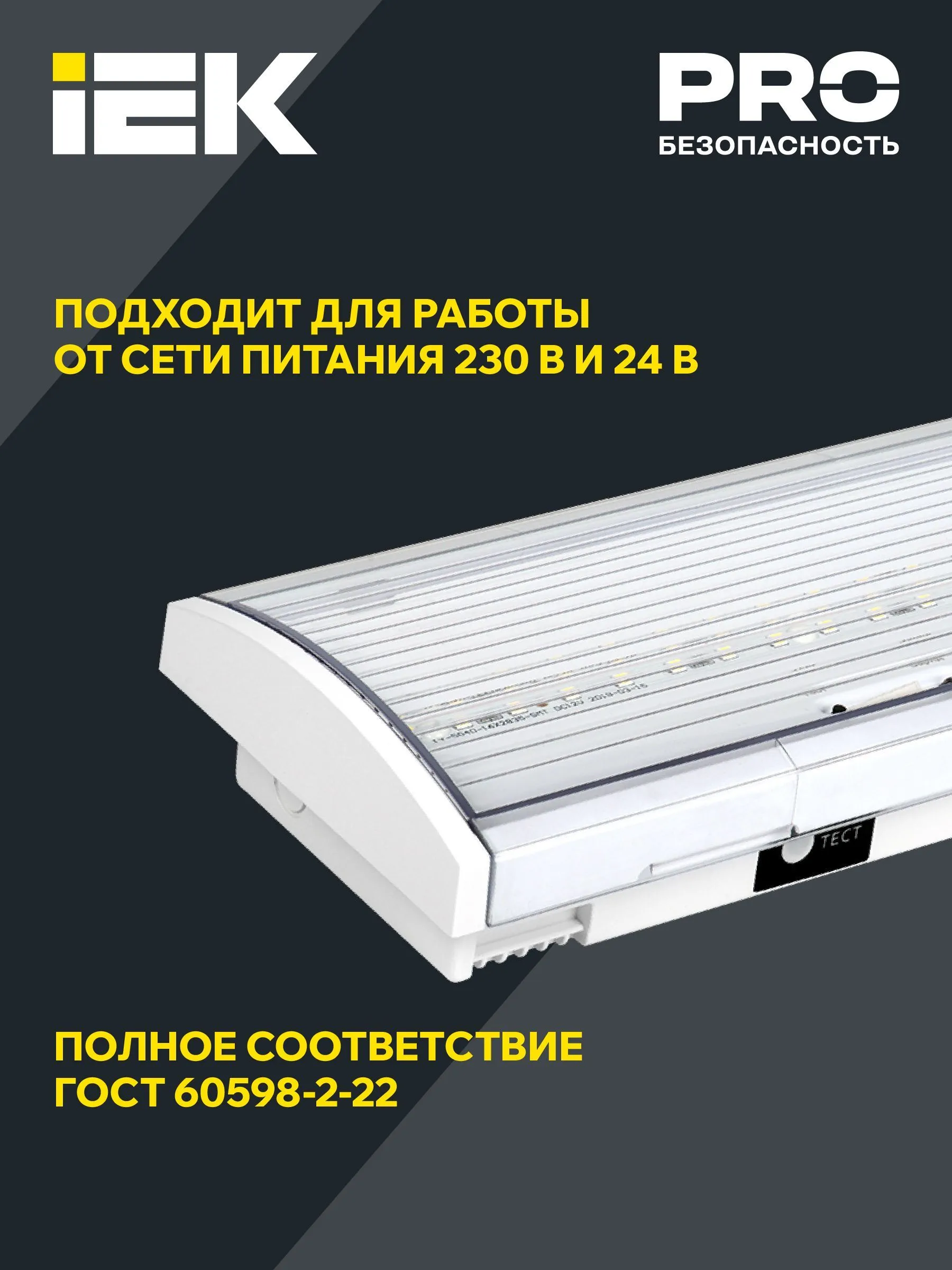 Светильник аварийный ДПА 5040-3 постоянный 3ч IP54 IEK - Фото 4