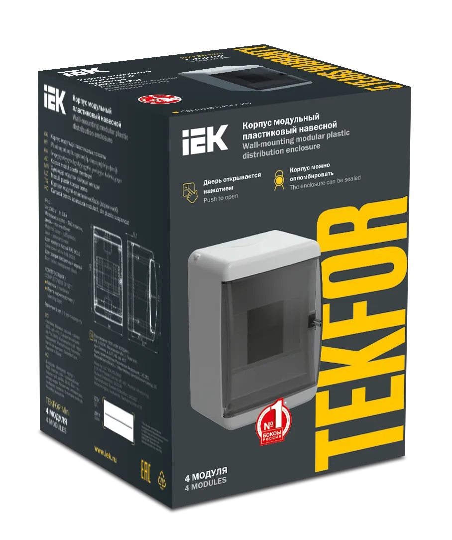 TEKFOR Mini Корпус пластиковый КМПн-4 IP41 белый IEK - Фото 2
