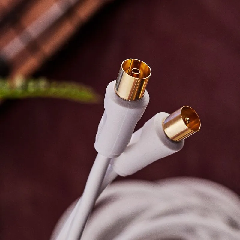 Шнур ТВ гнездо - ТВ штекер, 7м, белый REXANT - Фото 5