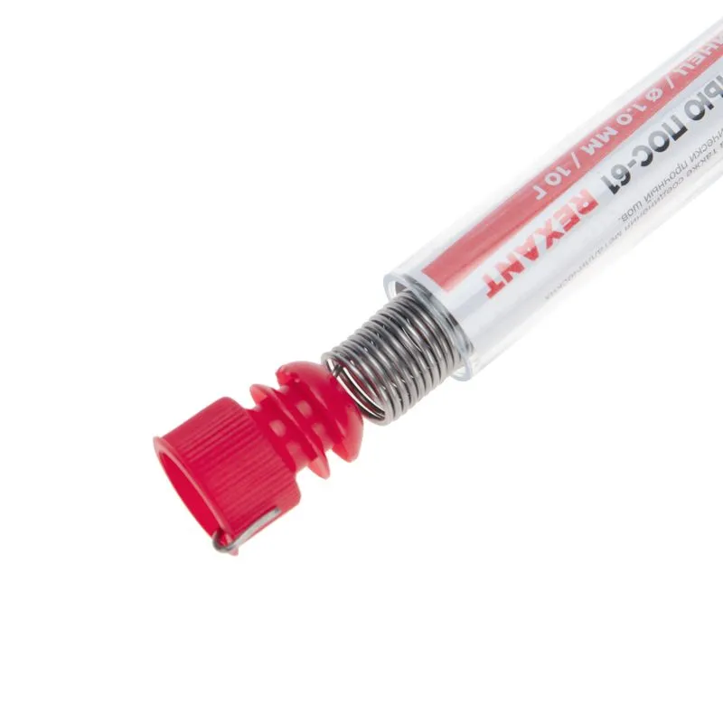 Припой с канифолью ПОС-61, 10г, Ø1мм, (олово 61%, свинец 39%), колба REXANT - Фото 4