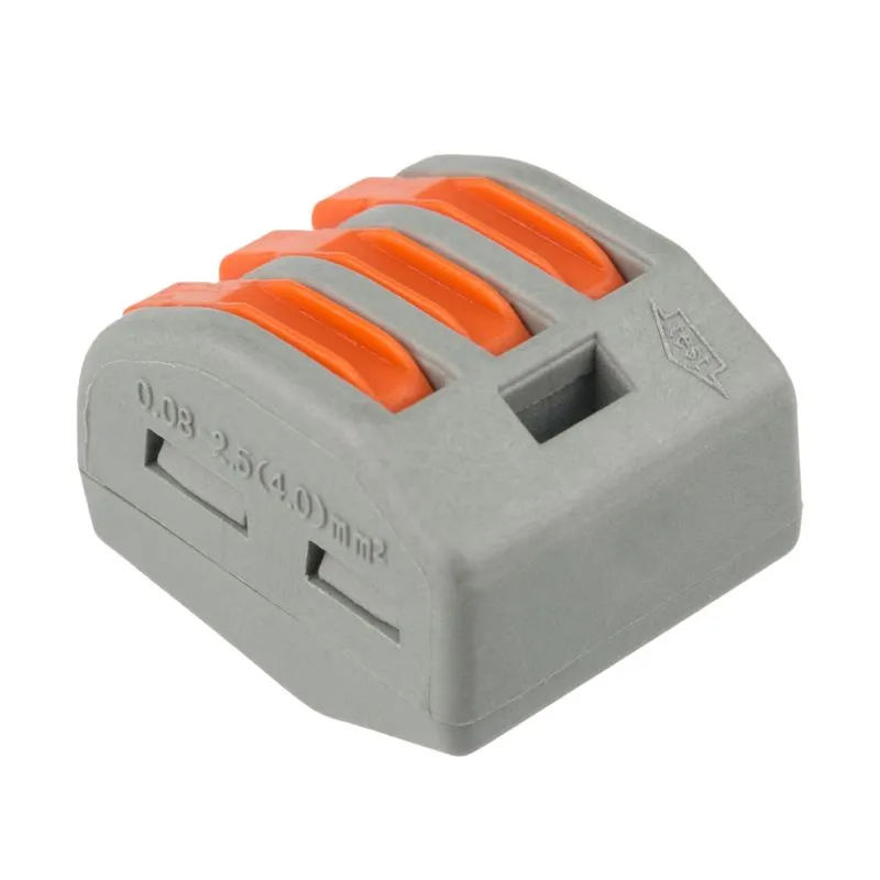 Универсальная клемма СМК 222-413, 3-проводная серая 0,08-2,5/4 мм² (20 шт./уп.) REXANT - Фото 5