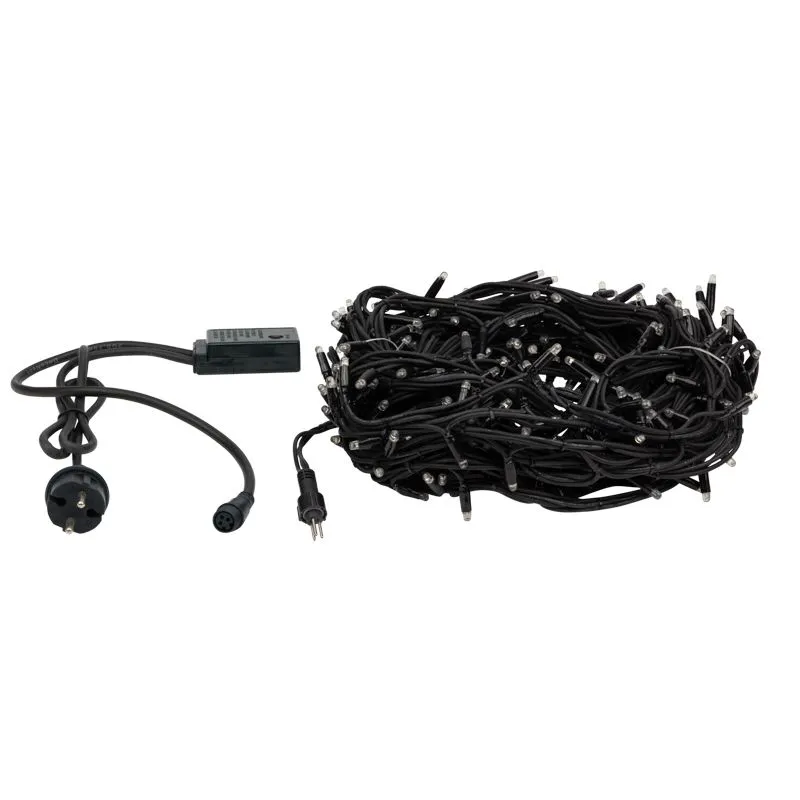 Гирлянда Твинкл Лайт 20 м, черный КАУЧУК, 240 диодов, цвет желтый (контроллер в комплекте) - Фото 3