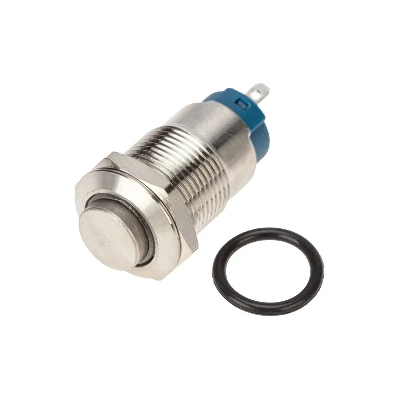 Кнопка антивандальная Ø12 12В(LED) Фикс (4с) OFF-ON синяя (A-12-C2) REXANT 36-3221