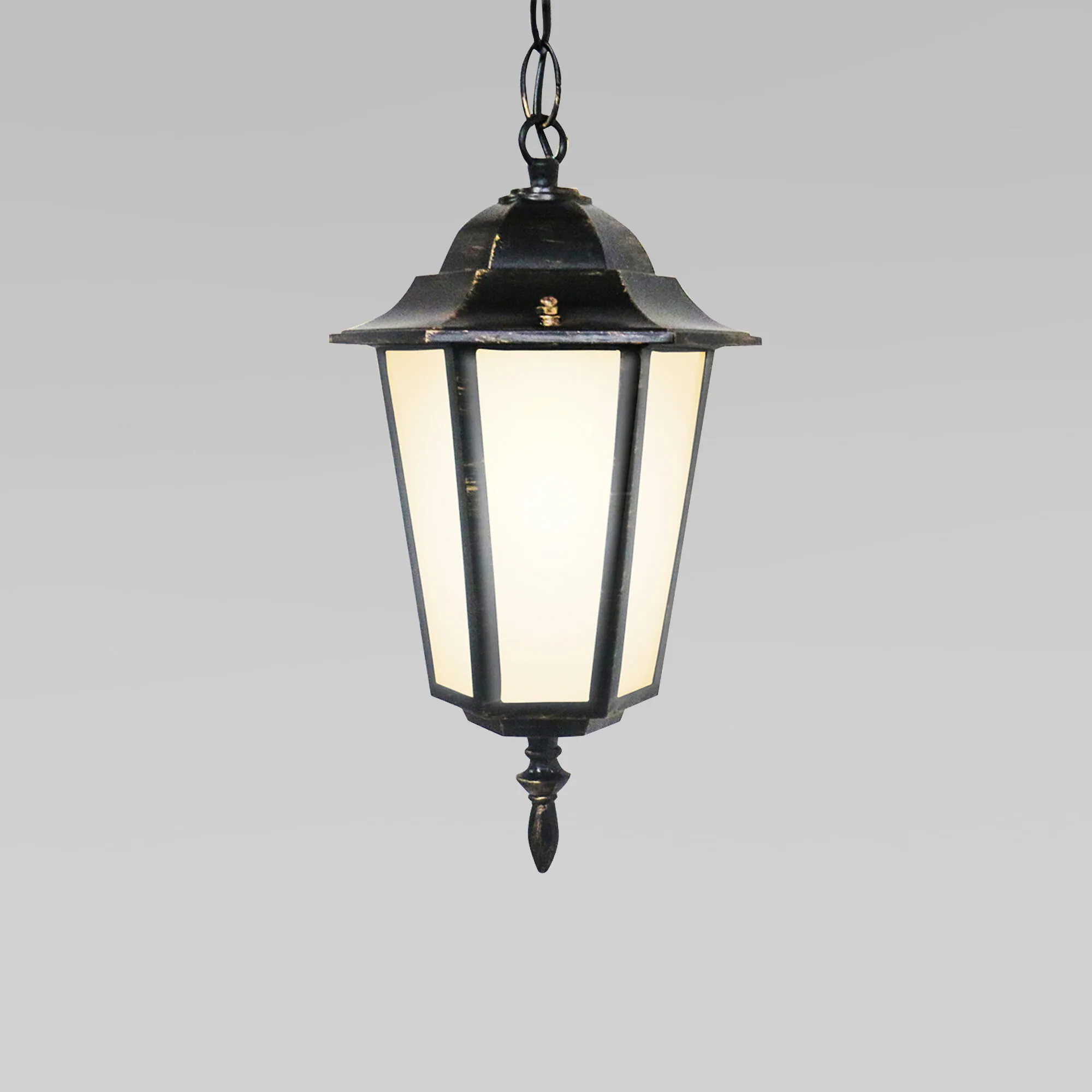 Светильник уличный подвесной IP44 GL 1004H черное золото Elektrostandard