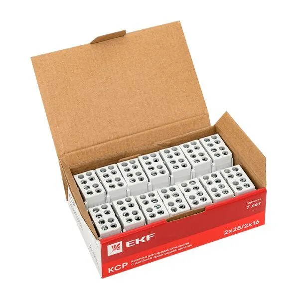 Клемма распределительная КСР с двойным винтом 2x25/2x16 серая EKF - Фото 9
