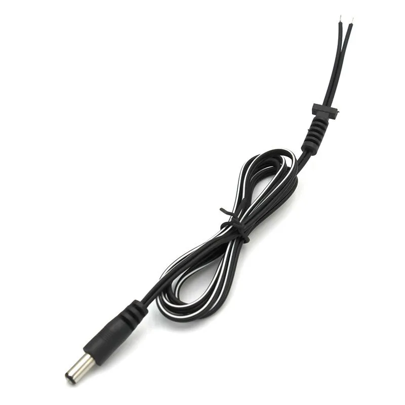 Разъем питания штекер 2,5х5,5х10 мм с проводом и манжетой 1 м REXANT 014-0329