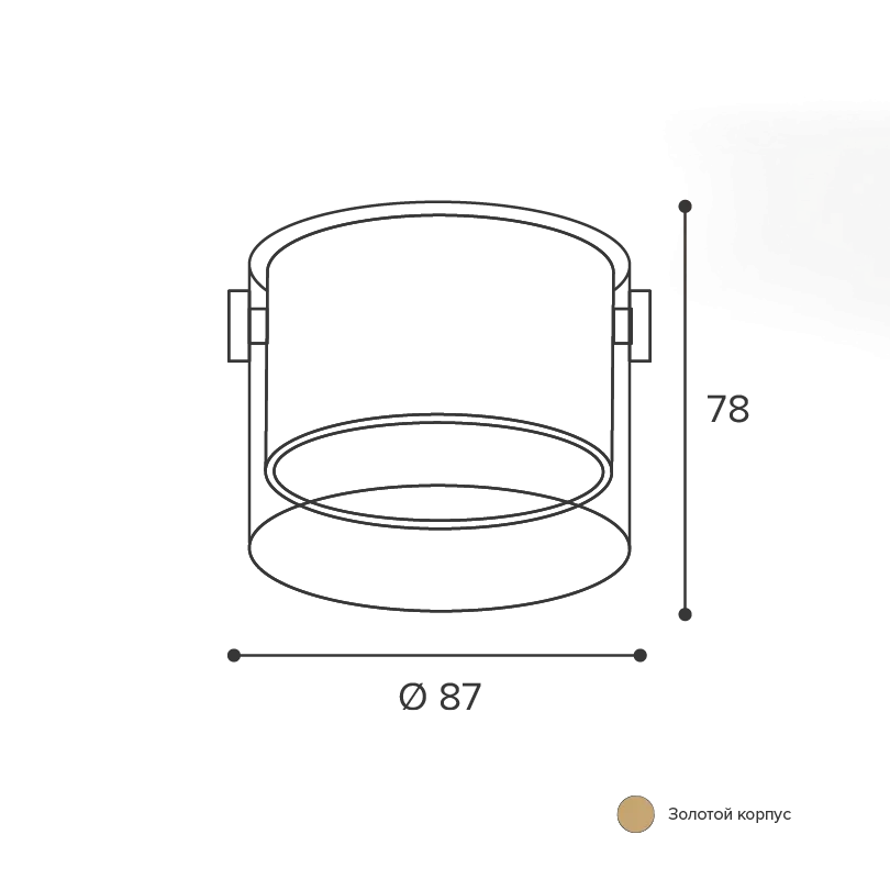 Накладной светильник WOLTA WSL-GX53/07G IP20 под лампу GX53 Золото ORO D87x78 1/50 - Фото 3