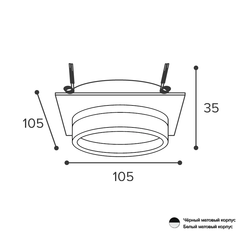 Встраиваемый cветильник WOLTA WDL-GX53/06W-S IP20 под лампу GX53 квадратный Белый LUCE 105x105x35 1/50 - Фото 2