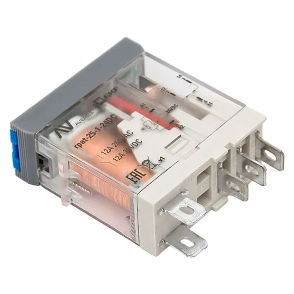 Реле промежуточное с кнопкой и мех. Индикацией RPAt 25/1 12A 24В DC EKF - Фото 6