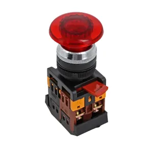 Кнопка AELA-22 красная с подсветкой NO+NC 380В Грибок EKF pbn-aela-1r-380