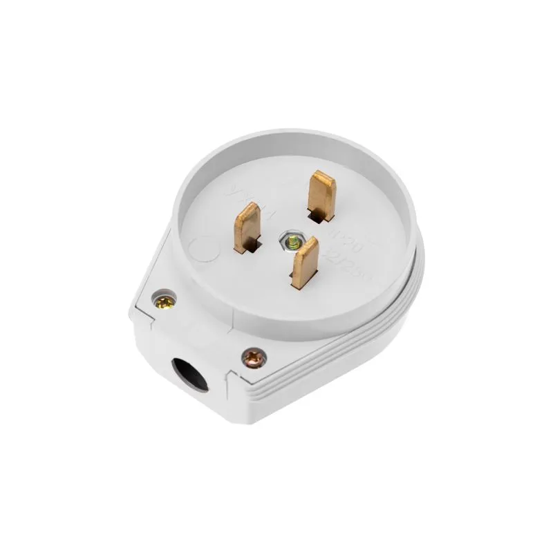 Вилка ВШ для электрической плиты 32А, 250В, 2Р+РЕ (ОУ) белая REXANT