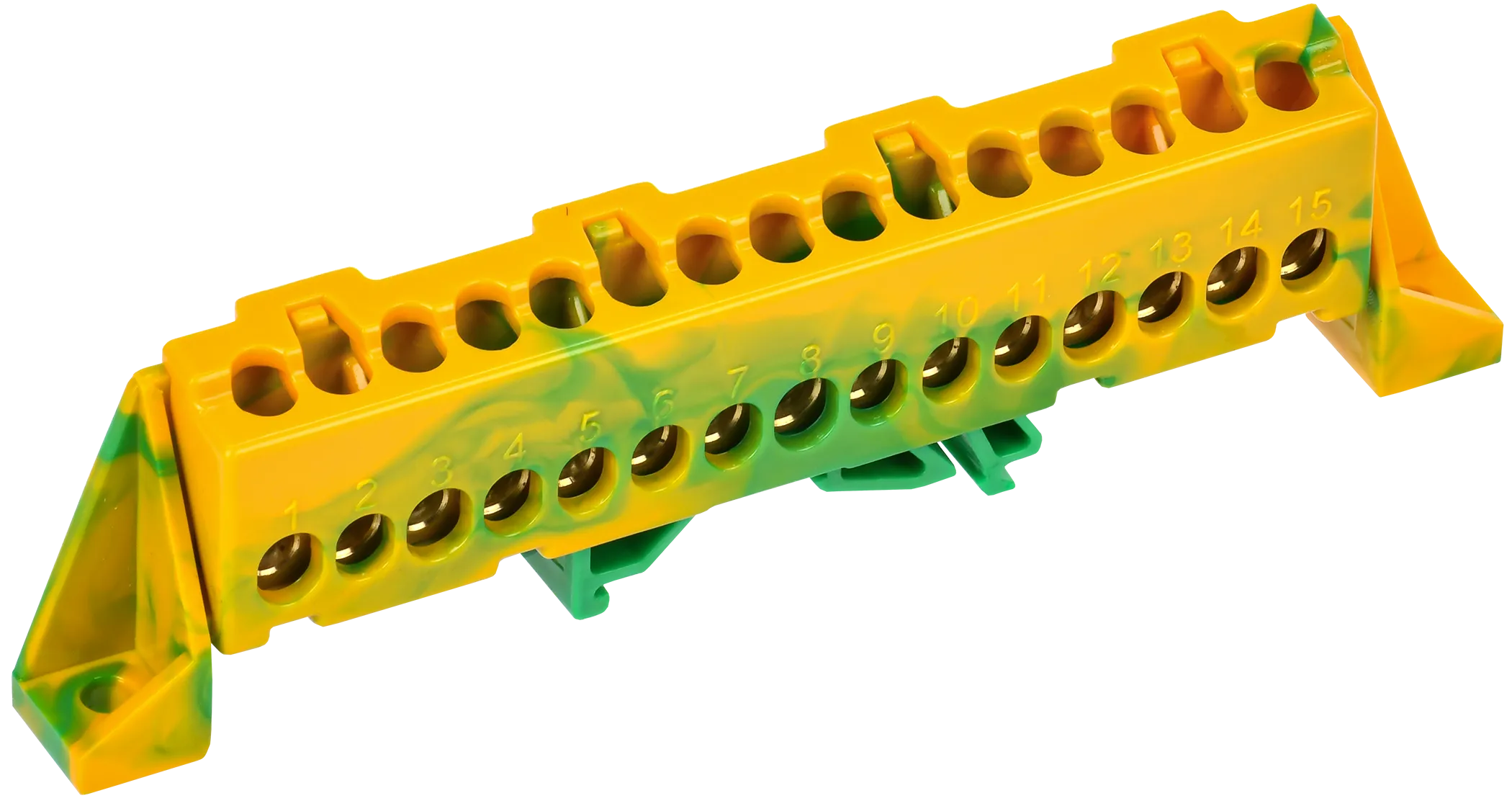 TEKFOR Шина PE "земля" в комбинированном DIN-изоляторе "Стойка" 6х9-15-ЖЗ IEK
