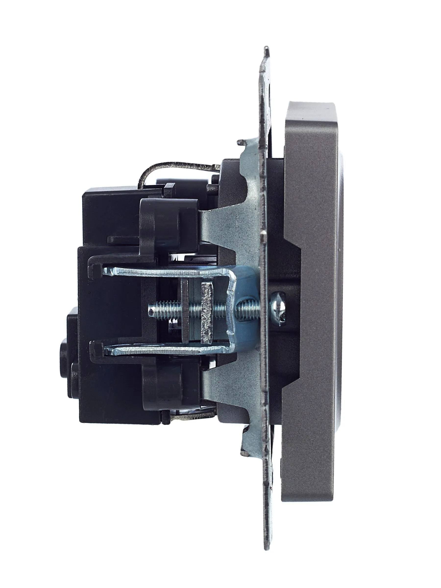 BRITE Розетка 1-местная с заземлением без защитных шторок 16А РС11-1-0-БрС сталь IEK - Фото 2