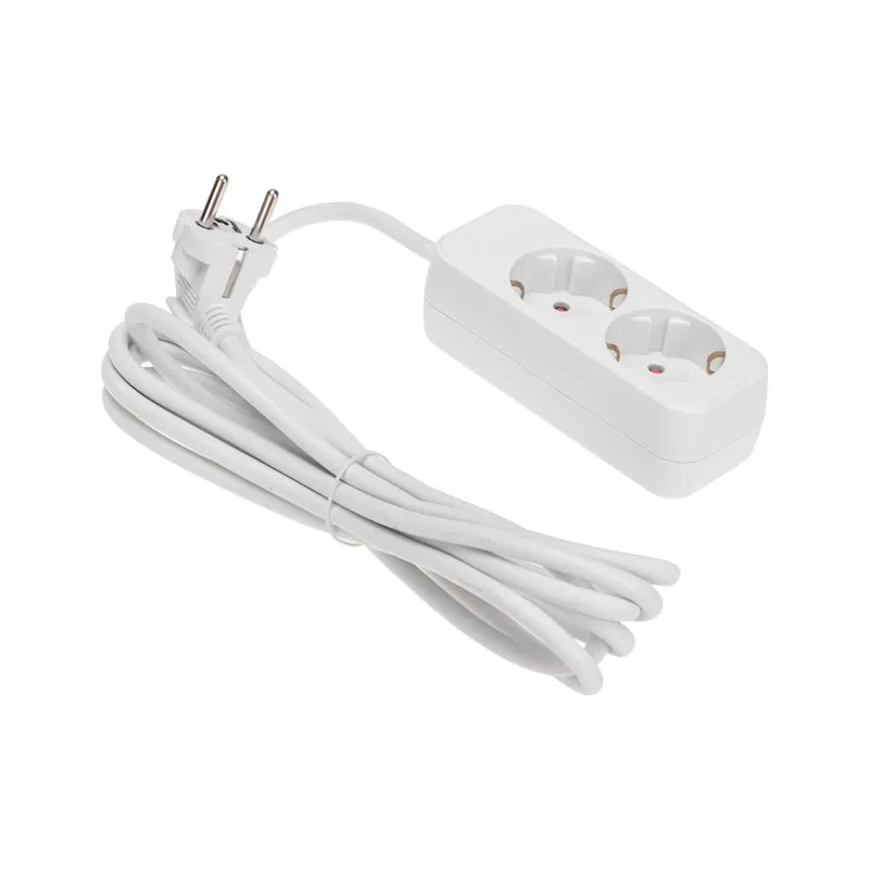 Удлинитель STANDARD 2 гнезда, 3м, 3х1,0мм², с/з, белый REXANT - Фото 2