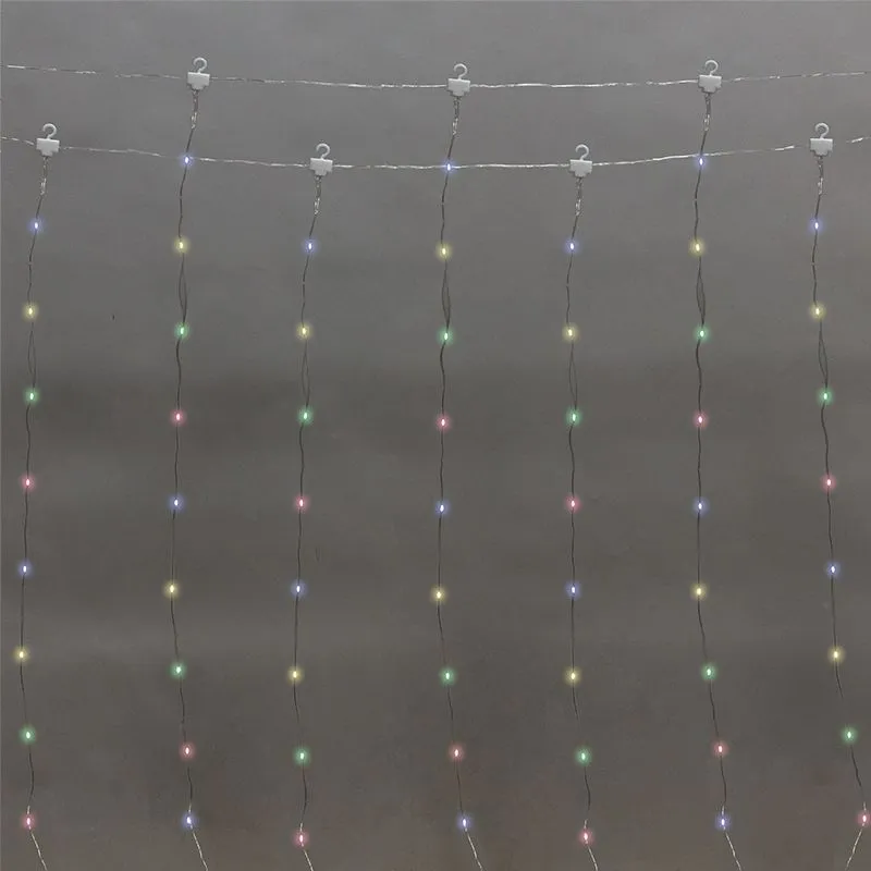 Гирлянда Светодиодный дождь из росы 3х2м, мультиколор, USB + пульт управления, с крючками для крепления NEON-NIGHT