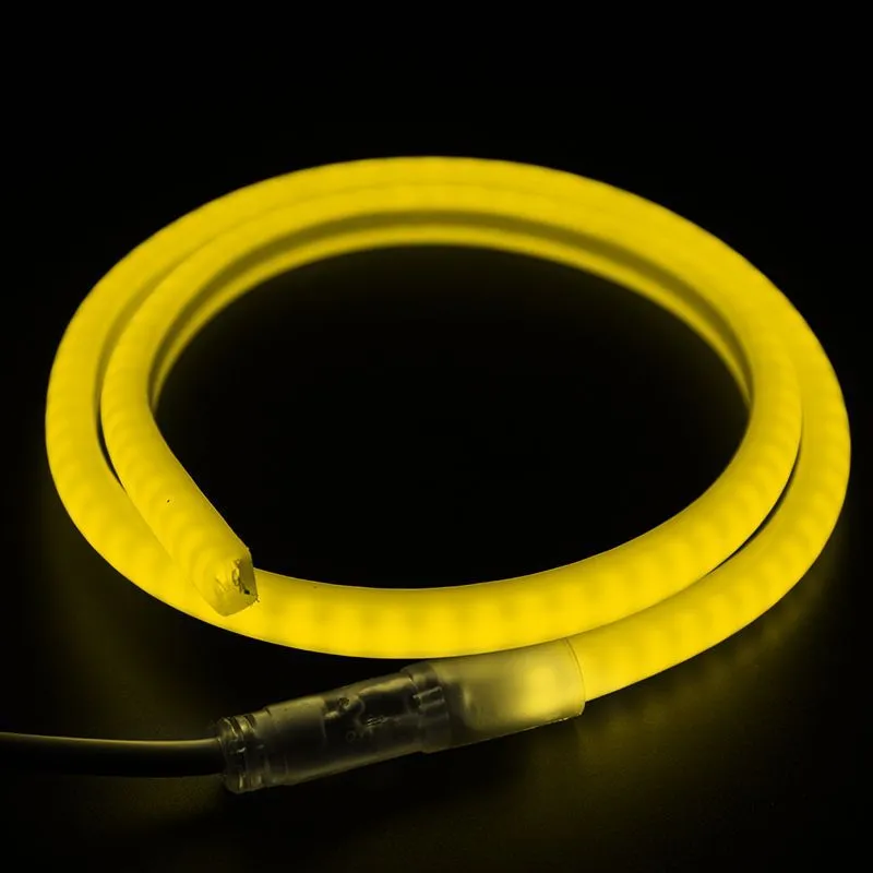 Гибкий Неон LED SMD 12х12 мм, форма - D, жёлтый, 120 LED/м, бухта 100м 131-071