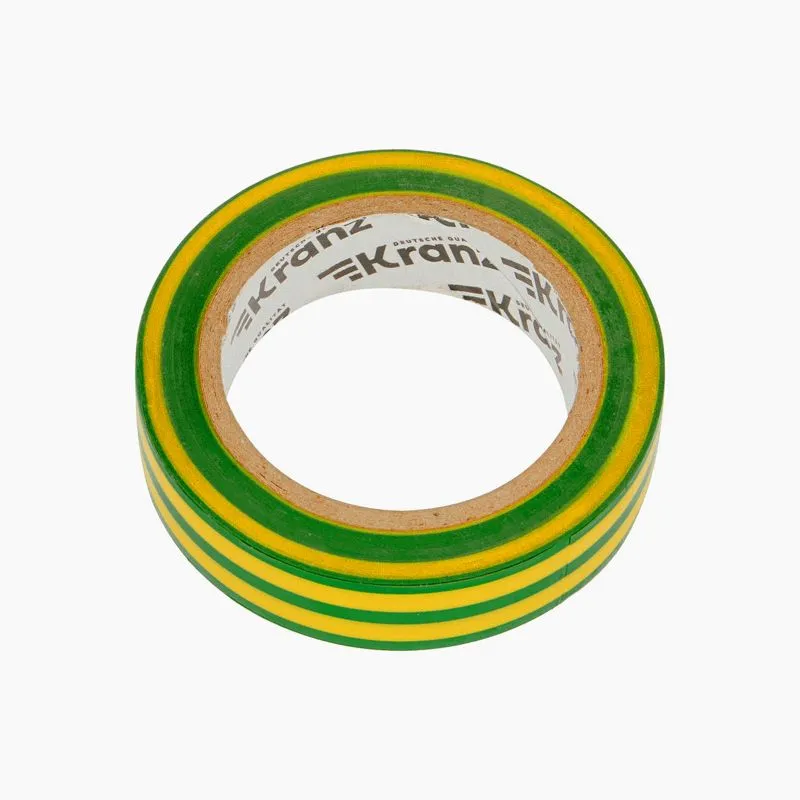 Изолента ПВХ 0,13х15мм, 10м, желто-зеленая KRANZ - Фото 4