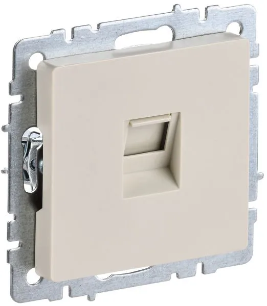 BRITE Розетка компьютерная RJ45 кат.6 РК11-БрКр бежевый IEK BR-K10-2-K10