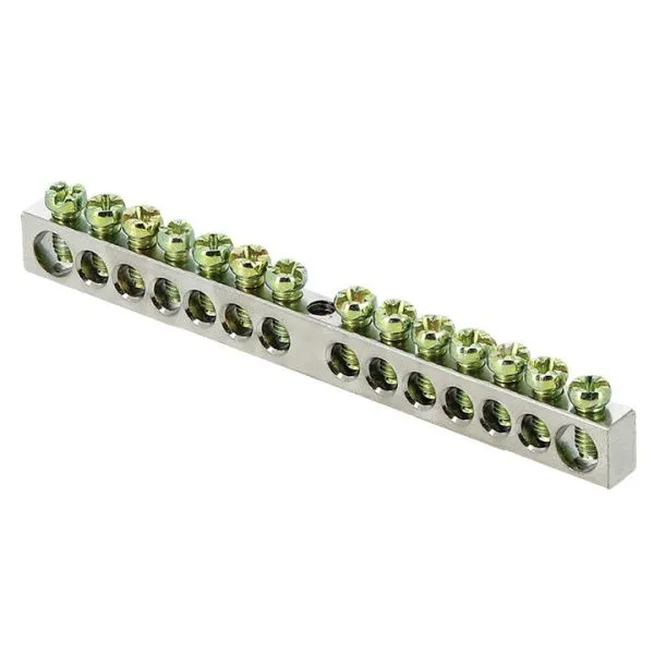 Шина PEN "ноль-земля" (6x9мм) 14 отв. цинк крепеж по центру EKF