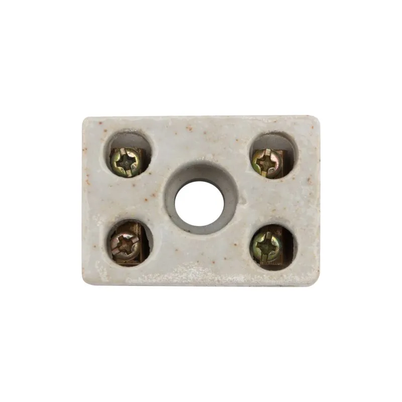 Клемма керамическая винтовая КВ 4 мм² 2 пары контактов с крепежным отверстием (100 шт./уп.) REXANT - Фото 3