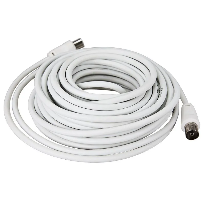 Шнур ТВ гнездо - ТВ штекер, 10м, белый REXANT - Фото 3
