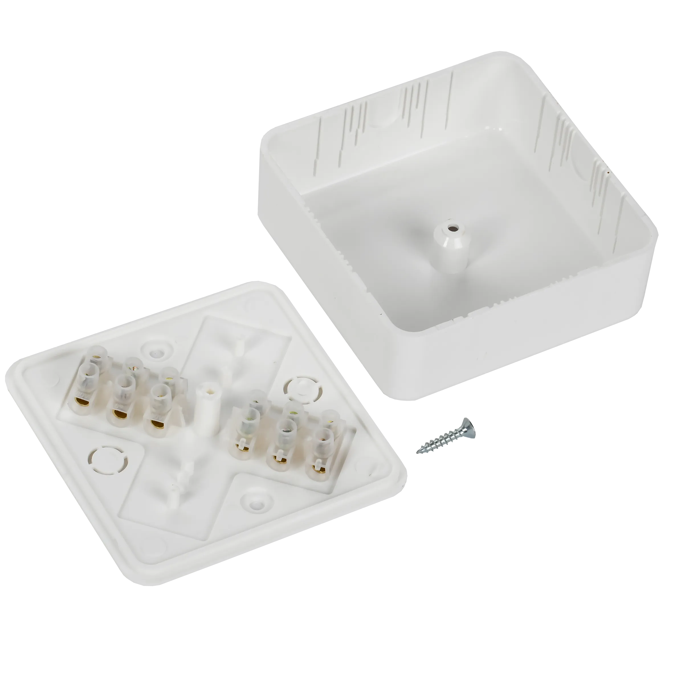 Коробка распаячная КМ41216-01 для открытой проводки безгалогенная (HF) 75х75х28 белая (6 клемм 6мм2) IEK - Фото 4