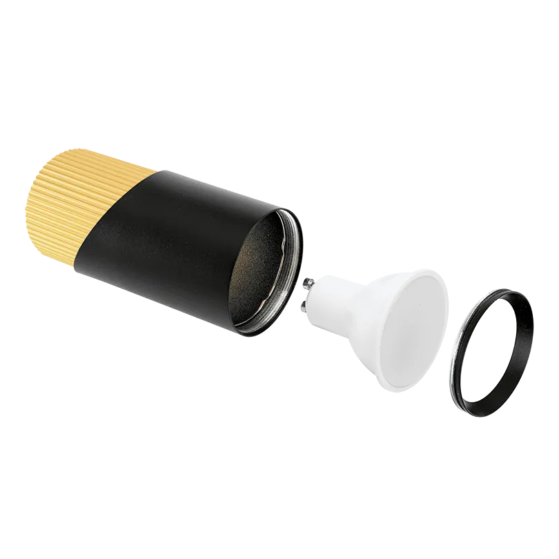 Накладной светильник WOLTA WSL-GU10/06BG IP20 под лампу GU10 Чёрный/золото DOLCE D55x110 1/100 - Фото 4