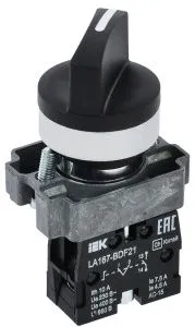 Переключатель LA167-BDF21 на 2 положения 1з черный IEK BSW20-BDF21-1-24-67-2-K02
