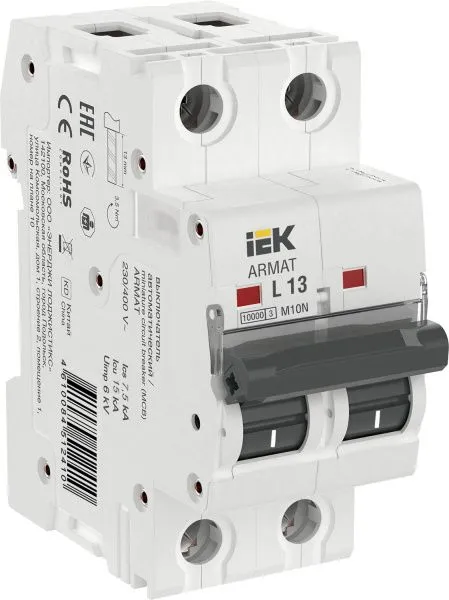 ARMAT Автоматический выключатель M10N 2P L 13А IEK AR-M10N-2-L013