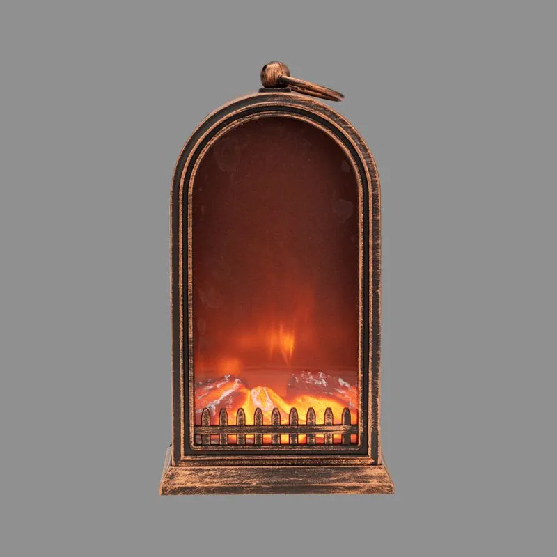 Светодиодный камин Фьюжн с эффектом живого огня 14,7x11,7x25 см, батарейки 2хС (не в комплекте) USB, бронзовый - Фото 5