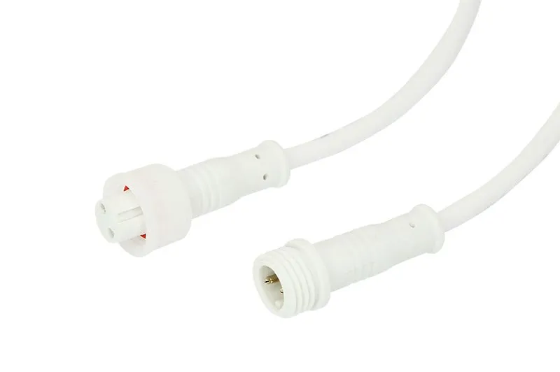 Соединительный кабель (2pin) герметичный (IP67) 2х0.35 мм² белый REXANT - Фото 2