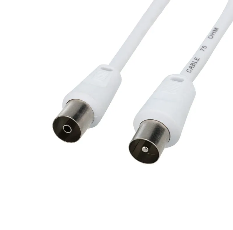 Шнур ТВ гнездо - ТВ штекер, 1,5м, белый REXANT 18-0002