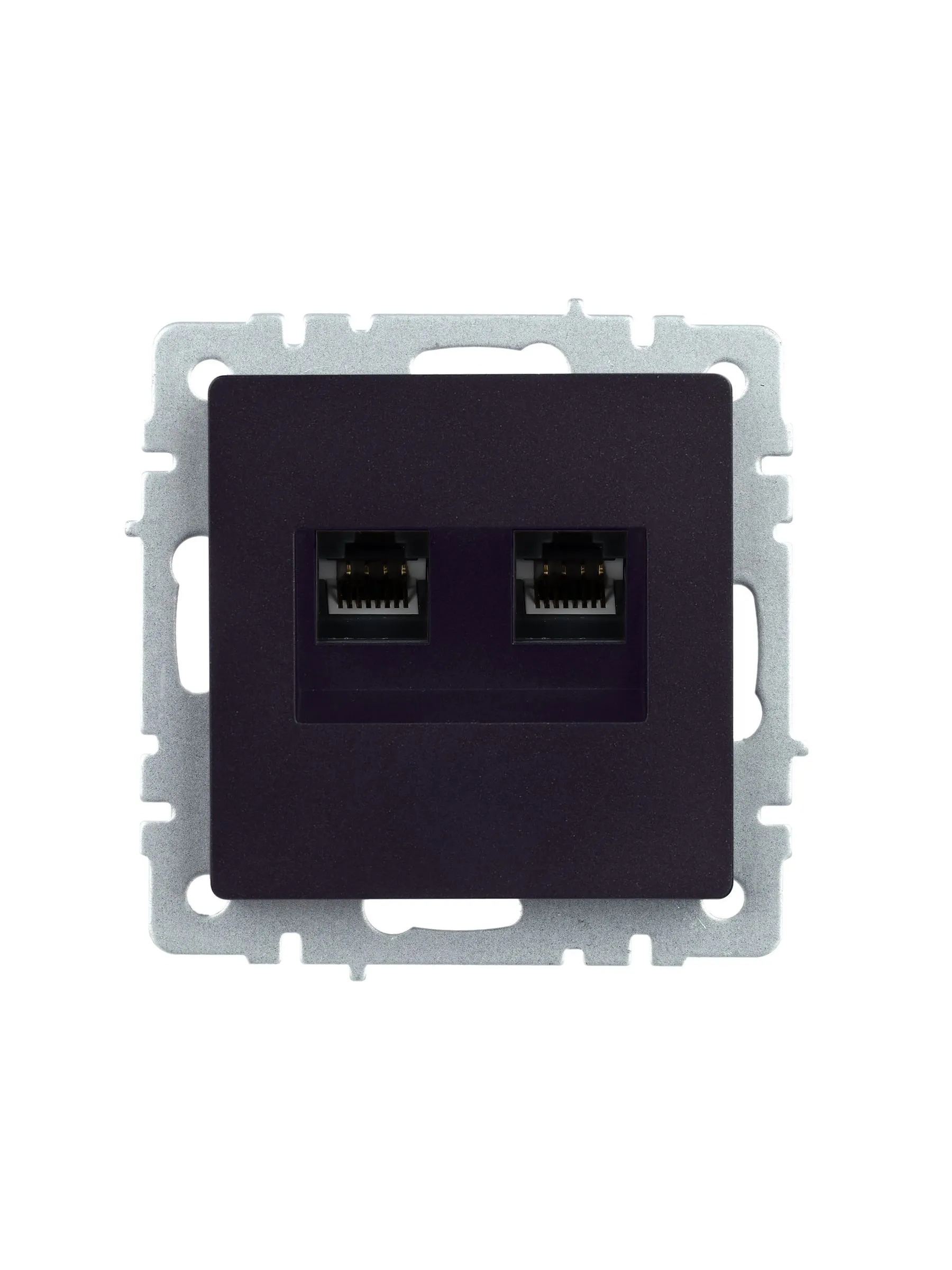 BRITE Розетка компьютерная двойная RJ45 кат.5E РК10-2-БрЧ черный IEK - Фото 4