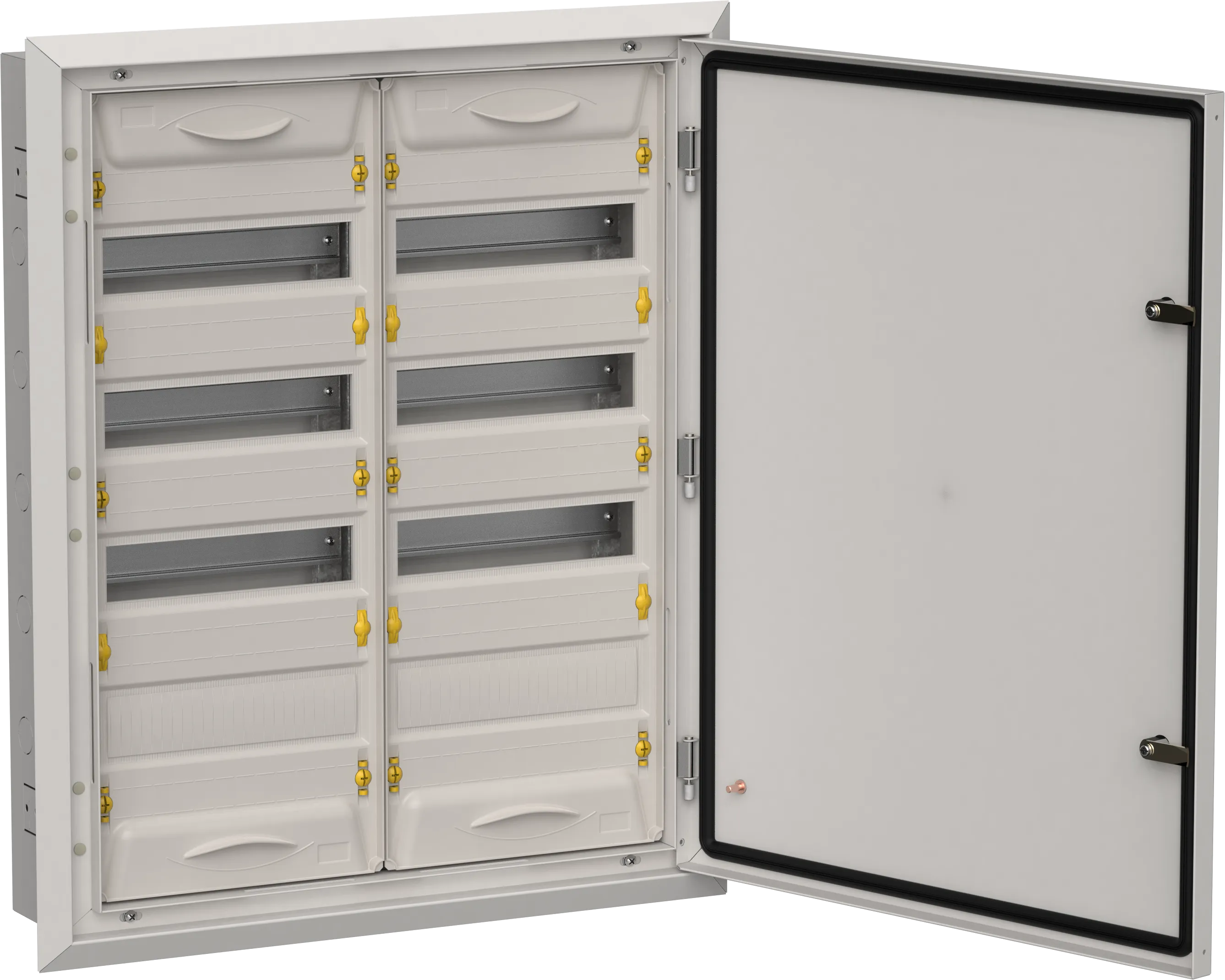 TITAN 5 Корпус металлический ЩРв-96 (2х48) 755х625х130мм IP31 серый (одна дверь) IEK TI5-50-V-2X048-31-7035