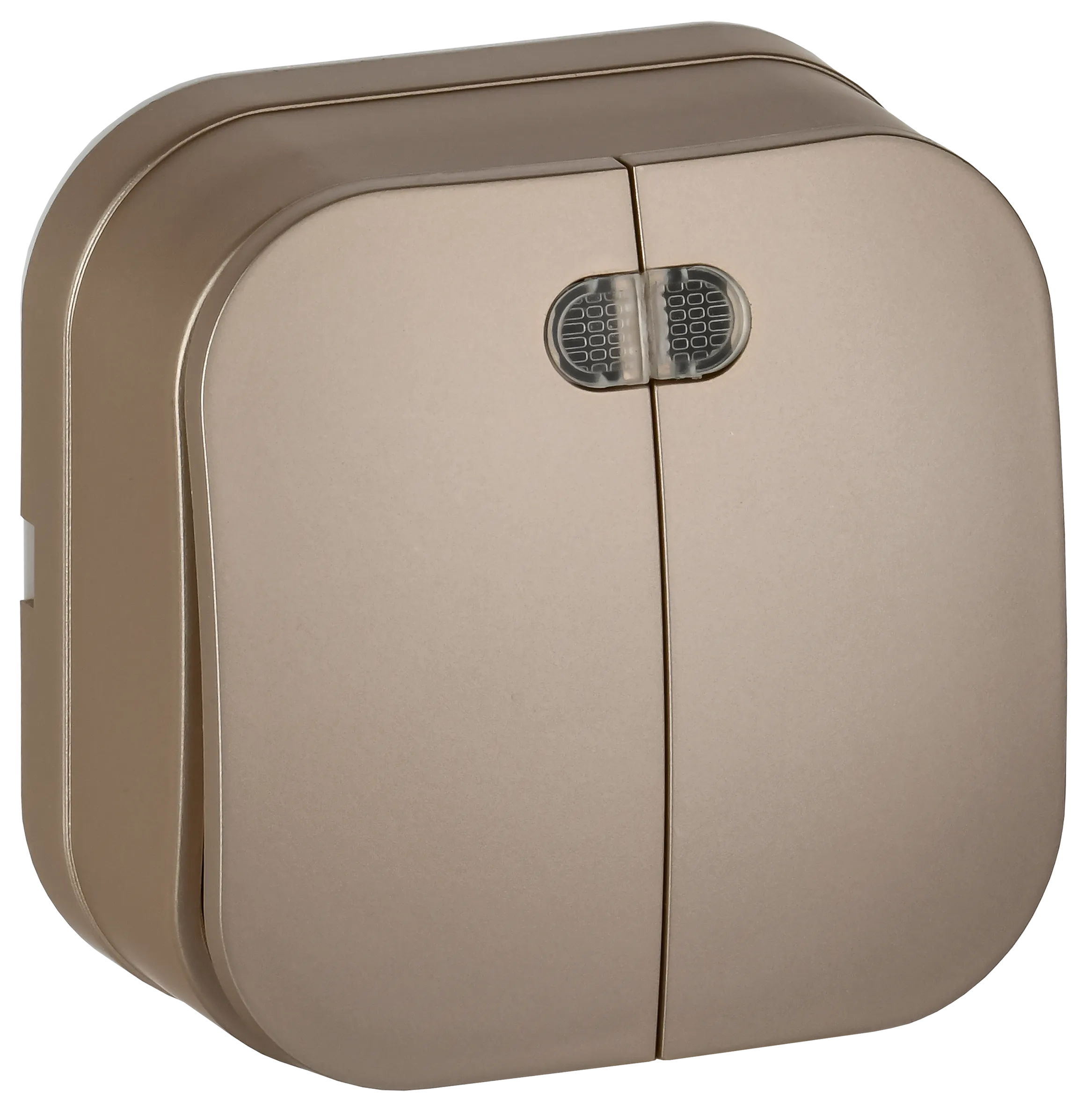 GLORY Выключатель 2-клавишный для открытой установки с индикацией 10А ВС20-2-1-ХШм шампань матовый IEK EVH21-K37M-10