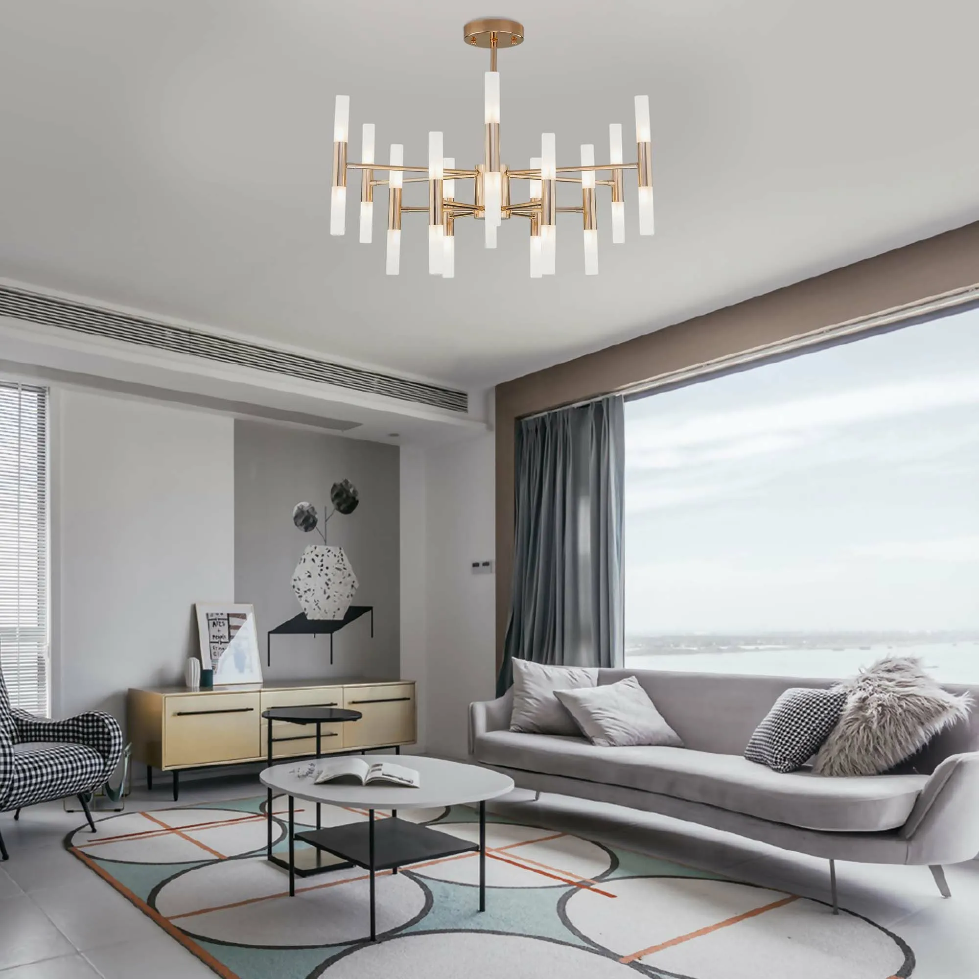 Умный потолочный светильник 350 золото / белый  Eurosvet - Фото 2