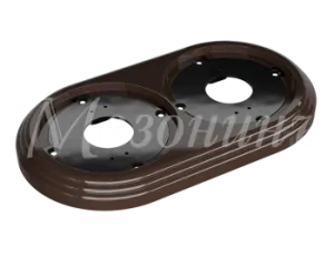 Рамка двухместная пластиковая, 163x92x14 мм, цвет - коричневый, серия УСАДЬБА, ТМ МЕЗОНИНЪ GE30702-04