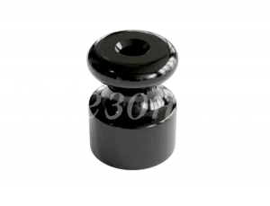 Изолятор фарфоровый для наружного монтажа витой электропроводки, D18,5х24мм, цвет -черный, ТМ Мезони