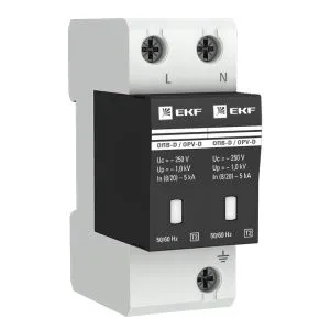 Ограничитель импульсных напряжений ОПВ-D/2P In 5кА 275В с сигн. EKF opv-d2