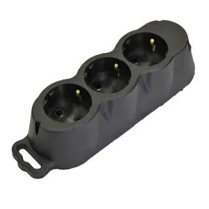 Розетка переносная разборная каучук РА16-001 с заземлением